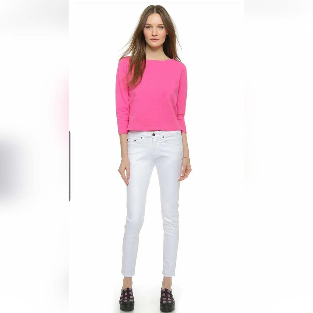 6397 White Stretch Denim Loose Skinny Mid Rise Jeans 26 $150